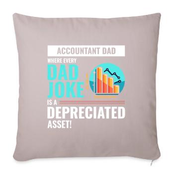 Accountant Dad Joke Depreciated Asset Fathers Day - Sofa pillowcase 17,3'' x 17,3'' (45 x 45 cm) - light taupe - Front
