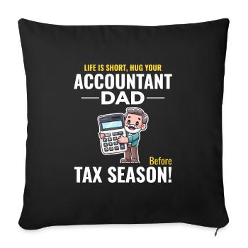 Comptable Papa Comptabilité Finance Financier Drôle - Housse de coussin décorative 45 x 45 cm - noir - Devant