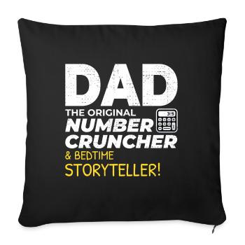 Comptable Papa Comptabilité Finance Financier Drôle - Housse de coussin décorative 45 x 45 cm - noir - Devant