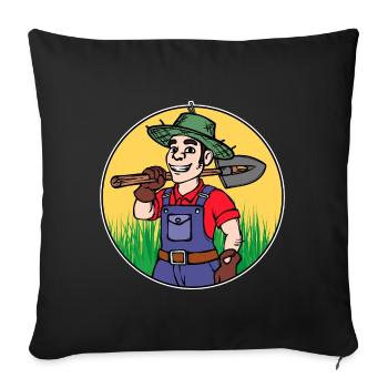 Farmer Job Work Employee Career Worker - Sofa pillowcase 17,3'' x 17,3'' (45 x 45 cm) - black - Front