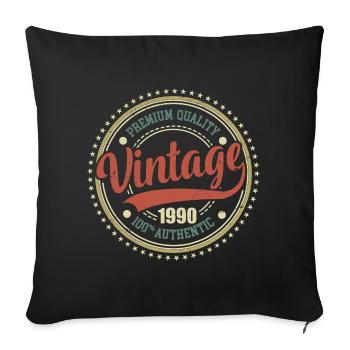 Vintage 1990's Retro Anniversary 1990's - Sofa pillowcase 17,3'' x 17,3'' (45 x 45 cm) - black - Front