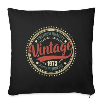Vintage 1973 Retro Anniversary 1973 - Sofa pillowcase 17,3'' x 17,3'' (45 x 45 cm) - black - Front