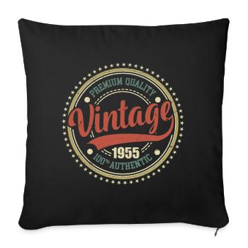 Vintage 1955 Retro Anniversary 1955 - Sofa pillowcase 17,3'' x 17,3'' (45 x 45 cm) - black - Front