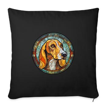 Lettische Jagdhundrasse Buntes Glas Wat - Sofakissenbezug 45 x 45 cm - Schwarz - Vorne