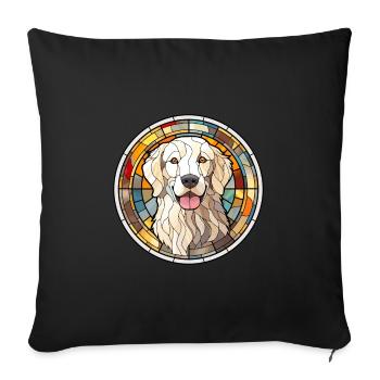 Maremma Sheepdog Dog Breed Stained Glass Colorful - Sofa pillowcase 17,3'' x 17,3'' (45 x 45 cm) - black - Front