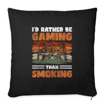 Objectif de santé non fumeur - Housse de coussin décorative 45 x 45 cm - noir - Devant