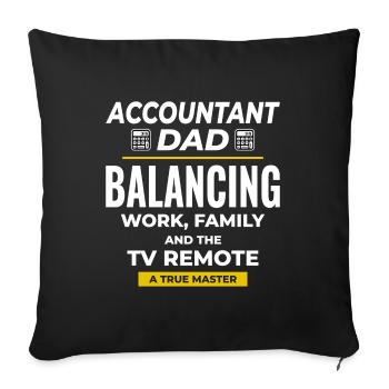 Comptable Papa Comptabilité Finance Financier Drôle - Housse de coussin décorative 45 x 45 cm - noir - Devant