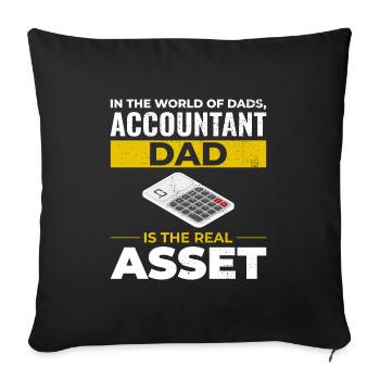 Comptable Papa Comptabilité Finance Financier Drôle - Housse de coussin décorative 45 x 45 cm - noir - Devant