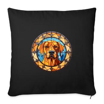 Perro de Presa Mallorquinische Hunderasse Glasmalerei - Sofakissenbezug 45 x 45 cm - Schwarz - Vorne