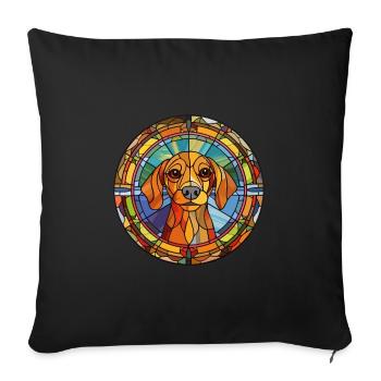Sabueso Fino Colombiano race de chien vitrail Co - Housse de coussin décorative 45 x 45 cm - noir - Devant