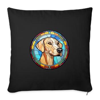 Sloughi Dog Breed Stained Glass Colorful Watercolo - Sofa pillowcase 17,3'' x 17,3'' (45 x 45 cm) - black - Front