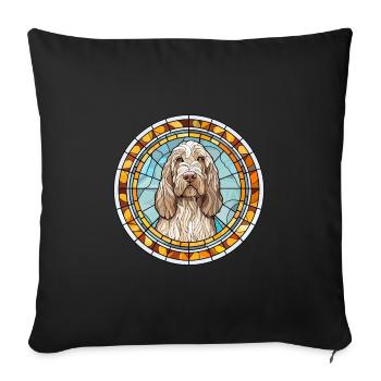 Spinone Italiano Dog Breed Stained Glass Colorful - Sofa pillowcase 17,3'' x 17,3'' (45 x 45 cm) - black - Front