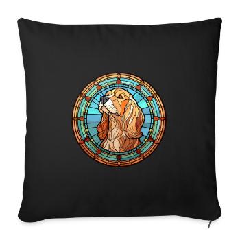 Strellufstover Dog Breed Stained Glass Colorful Wa - Sofa pillowcase 17,3'' x 17,3'' (45 x 45 cm) - black - Front