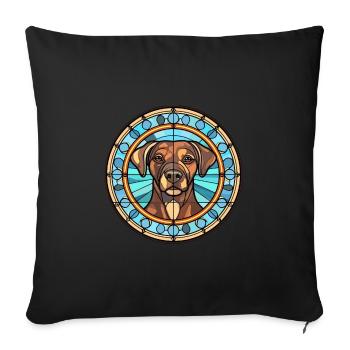 Seskar Seal Dog Breed Stained Glass Colorful Water - Sofa pillowcase 17,3'' x 17,3'' (45 x 45 cm) - black - Front