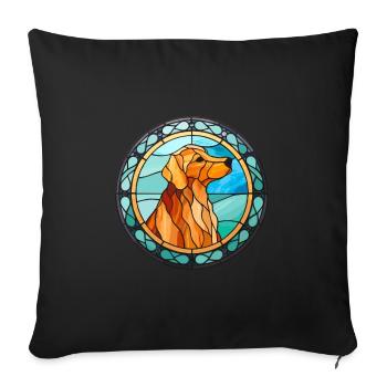 Suisse Laufhund chien race vitrail coloré Wa - Housse de coussin décorative 45 x 45 cm - noir - Devant