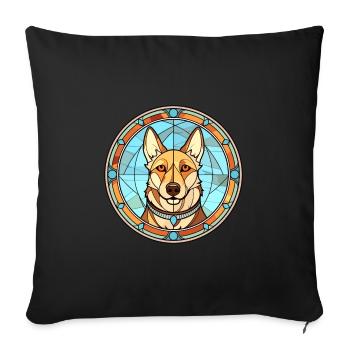 Westsibirische Laika-Hunderasse Buntglasfarbe - Sofakissenbezug 45 x 45 cm - Schwarz - Vorne