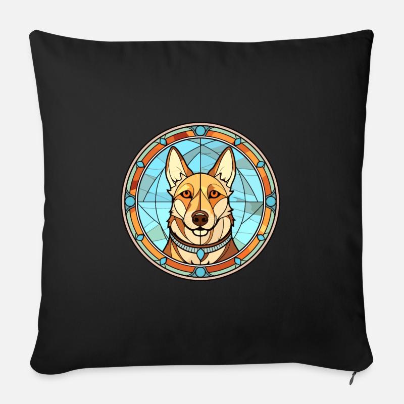 Westsibirische Laika-Hunderasse Buntglasfarbe - Sofakissenbezug 45 x 45 cm - Schwarz