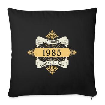 Janvier 1985 anniversaire édition limitée - Housse de coussin décorative 45 x 45 cm - noir - Devant
