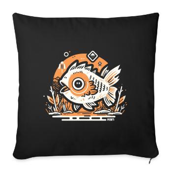 Drôle de poisson - Housse de coussin décorative 45 x 45 cm - noir - Devant