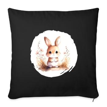 Bunny Watercolor - Sofa pillowcase 17,3'' x 17,3'' (45 x 45 cm) - black - Front