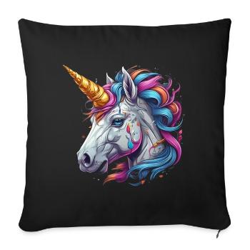Unicorn Head - Sofa pillowcase 17,3'' x 17,3'' (45 x 45 cm) - black - Front