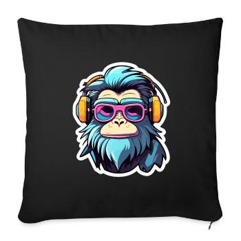 Monkey Illustration - Sofa pillowcase 17,3'' x 17,3'' (45 x 45 cm) - black - Front