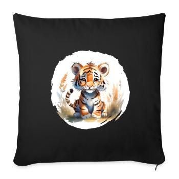 Tiger Watercolor - Sofa pillowcase 17,3'' x 17,3'' (45 x 45 cm) - black - Front