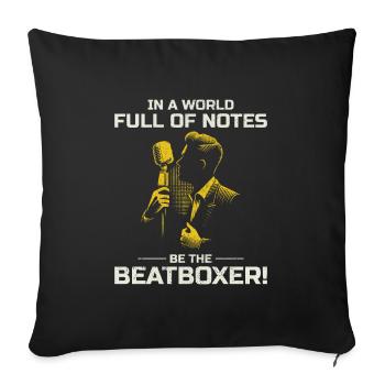 Beatboxing Humorous Music Art Culture Musical - Sofa pillowcase 17,3'' x 17,3'' (45 x 45 cm) - black - Front