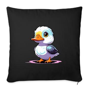 Duck Illustration - Sofa pillowcase 17,3'' x 17,3'' (45 x 45 cm) - black - Front