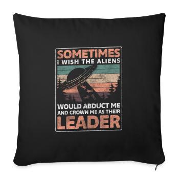 Aliens Universe Saucer Mars - Sofa pillowcase 17,3'' x 17,3'' (45 x 45 cm) - black - Front