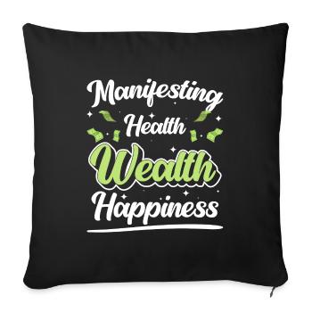 Entrepreneur en finance d’argent - Housse de coussin décorative 45 x 45 cm - noir - Devant