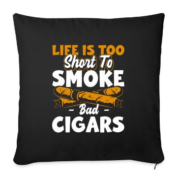 Rauchen Nikotin Rauchverbot Vape - Sofakissenbezug 45 x 45 cm - Schwarz - Vorne