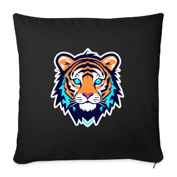 Tiger Illustration - Sofa pillowcase 17,3'' x 17,3'' (45 x 45 cm) - black - Front