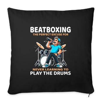 Drum-Free Rhythms: Explore the Humor of Beatboxing - Sofa pillowcase 17,3'' x 17,3'' (45 x 45 cm) - black - Front