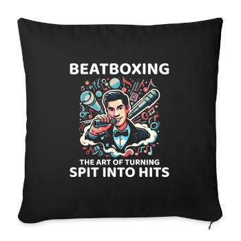 Spit to Hit: Unleash the Humor in Beatboxing - Sofa pillowcase 17,3'' x 17,3'' (45 x 45 cm) - black - Front