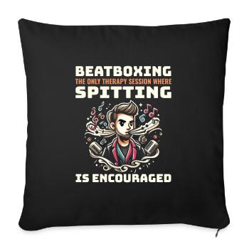 Beatboxing Funny Rhythmic Humor Vocal Percussion - Sofa pillowcase 17,3'' x 17,3'' (45 x 45 cm) - black - Front