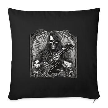 Rock Rattlebones Skeleton Skull Heavy Metal Guitar - Sofa pillowcase 17,3'' x 17,3'' (45 x 45 cm) - black - Front