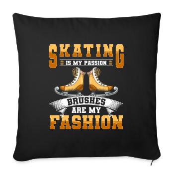 Patins à glace - Housse de coussin décorative 45 x 45 cm - noir - Devant
