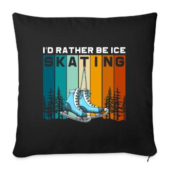 Patinage sur glace Patins à glace Patinage sur glace froide - Housse de coussin décorative 45 x 45 cm - noir - Devant