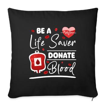 Blutspender Blut Blutgruppe - Sofakissenbezug 45 x 45 cm - Schwarz - Vorne