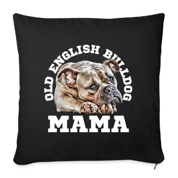 VIEUX BOULEDOGUE ANGLAIS MAMAN Chien Chiens Bouledogue - Housse de coussin décorative 45 x 45 cm - noir - Devant