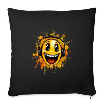 Acid House Smile-E - Sofakissenbezug 45 x 45 cm - Schwarz - Vorne