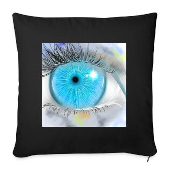 Faszinierende blaue Augenillustration - Sofakissenbezug 45 x 45 cm - Schwarz - Vorne
