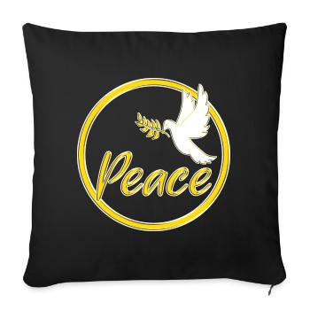 Peace Dove of Peace Peace Sign Statement - Sofa pillowcase 17,3'' x 17,3'' (45 x 45 cm) - black - Front