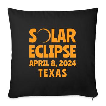 Solar Eclipse 2024 Texas - Sofa pillowcase 17,3'' x 17,3'' (45 x 45 cm) - black - Front