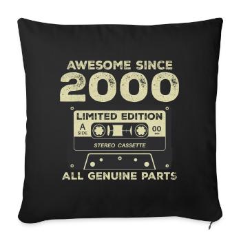 2000 Birthday Born In 2000 Vintage Retro - Sofa pillowcase 17,3'' x 17,3'' (45 x 45 cm) - black - Front