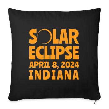 Solar Eclipse April 8 2024 Indiana - Sofakissenbezug 45 x 45 cm - Schwarz - Vorne