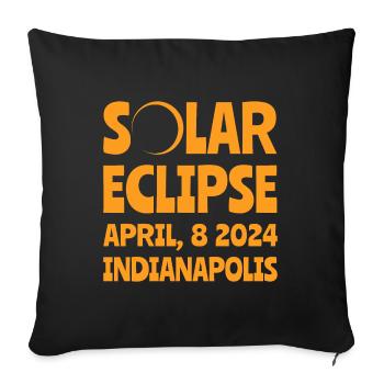 Solar Eclipse 2024 Indianapolis Indiana - Sofa pillowcase 17,3'' x 17,3'' (45 x 45 cm) - black - Front