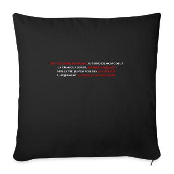 La vie en noir (poème) - Housse de coussin décorative 45 x 45 cm - noir - Devant