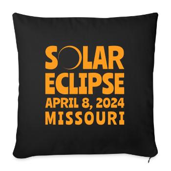Solar Eclipse 2024 Missouri - Sofa pillowcase 17,3'' x 17,3'' (45 x 45 cm) - black - Front